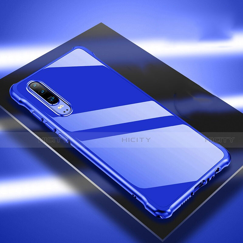 Coque Luxe Aluminum Metal Housse Etui T03 pour Huawei P30 Bleu Plus