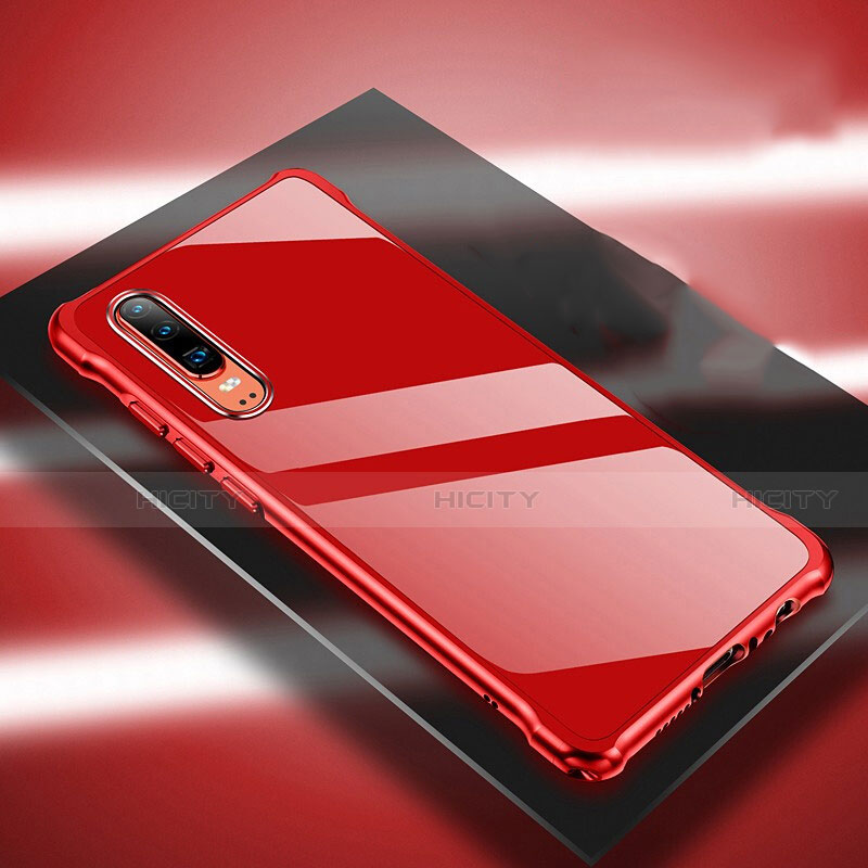 Coque Luxe Aluminum Metal Housse Etui T03 pour Huawei P30 Rouge Plus