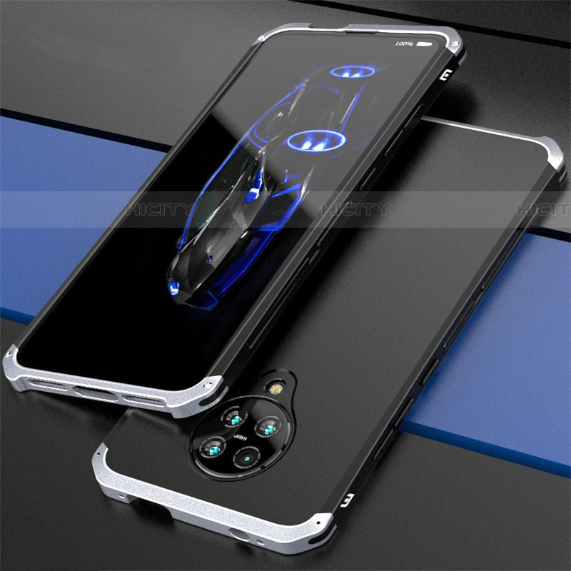 Coque Luxe Aluminum Metal Housse Etui T03 pour Xiaomi Poco F2 Pro Argent Plus