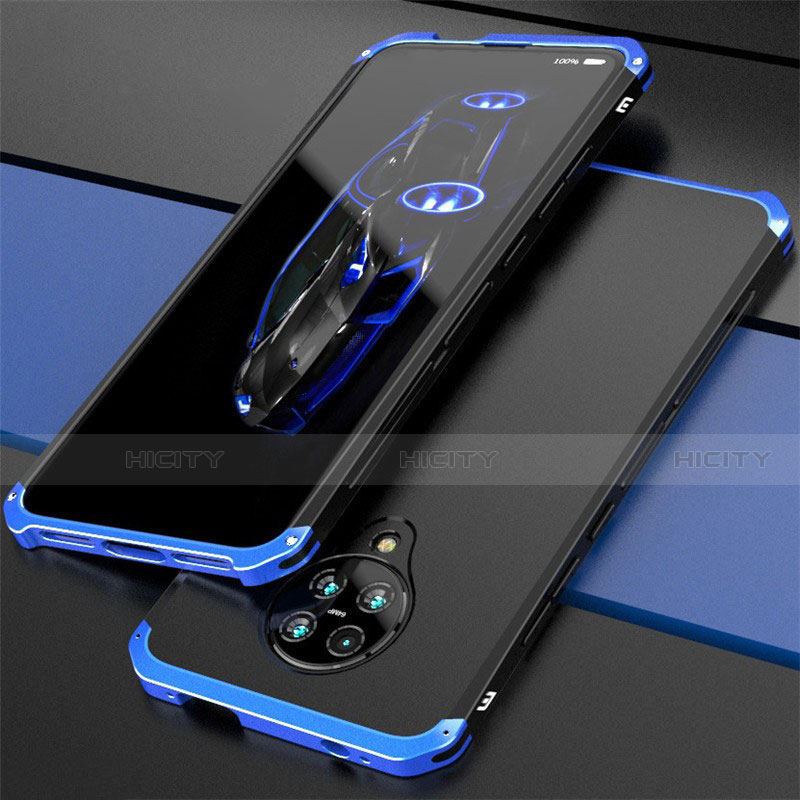 Coque Luxe Aluminum Metal Housse Etui T03 pour Xiaomi Redmi K30 Pro Zoom Bleu et Noir Plus