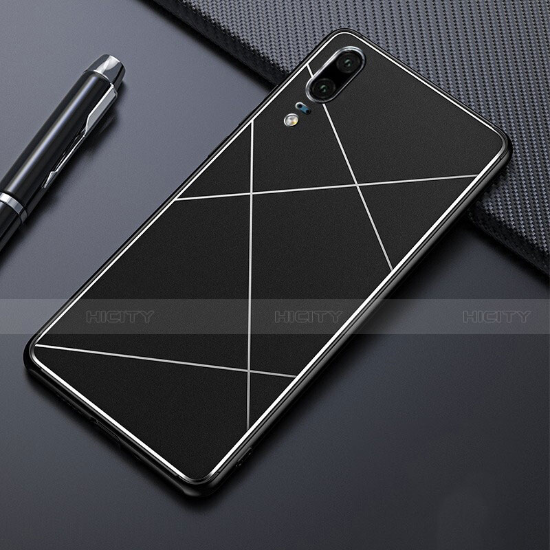 Coque Luxe Aluminum Metal Housse Etui T04 pour Huawei P20 Noir Plus