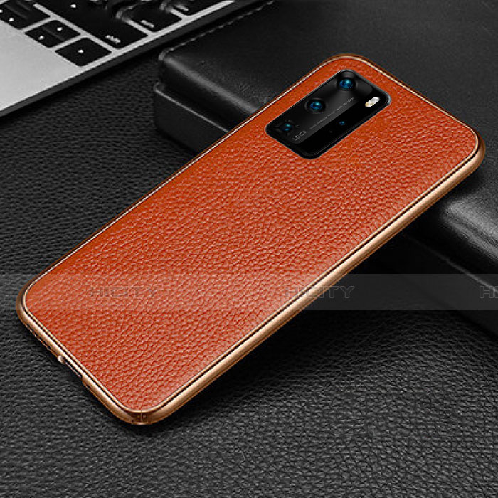 Coque Luxe Aluminum Metal Housse Etui T04 pour Huawei P40 Pro Orange Plus