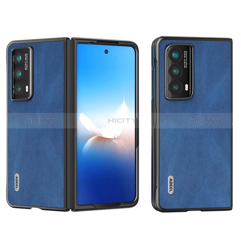 Coque Luxe Cuir et Plastique Housse Etui Mat AD1 pour Huawei Honor Magic Vs2 5G Bleu Plus