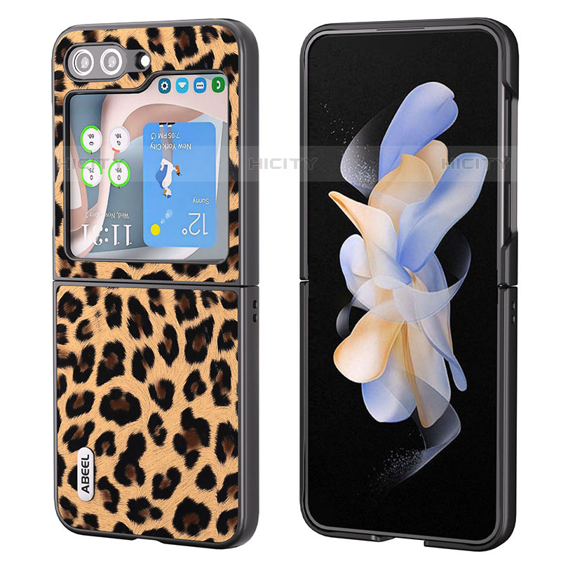 Coque Luxe Cuir et Plastique Housse Etui Mat AD5 pour Samsung Galaxy Z Flip5 5G Plus