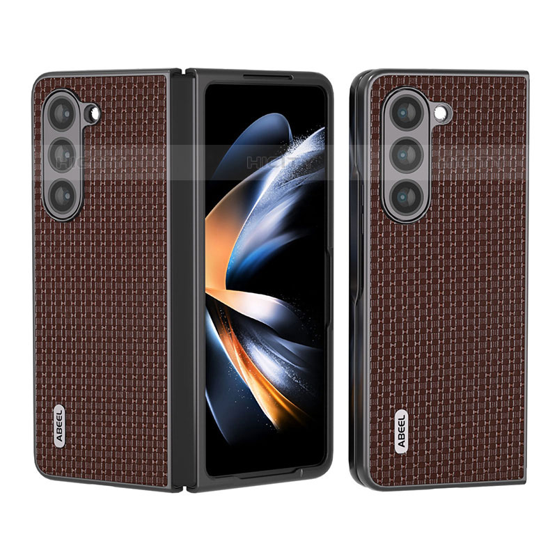 Coque Luxe Cuir et Plastique Housse Etui Mat AD6 pour Samsung Galaxy Z Fold5 5G Plus