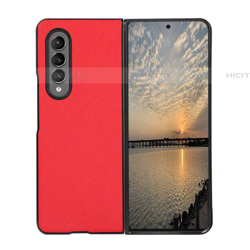 Coque Luxe Cuir et Plastique Housse Etui Mat B03 pour Samsung Galaxy Z Fold4 5G Rouge Plus