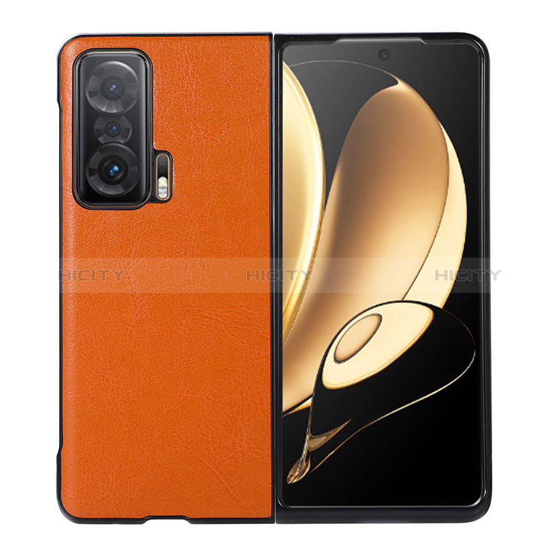 Coque Luxe Cuir et Plastique Housse Etui Mat B03H pour Huawei Honor Magic V 5G Orange Plus