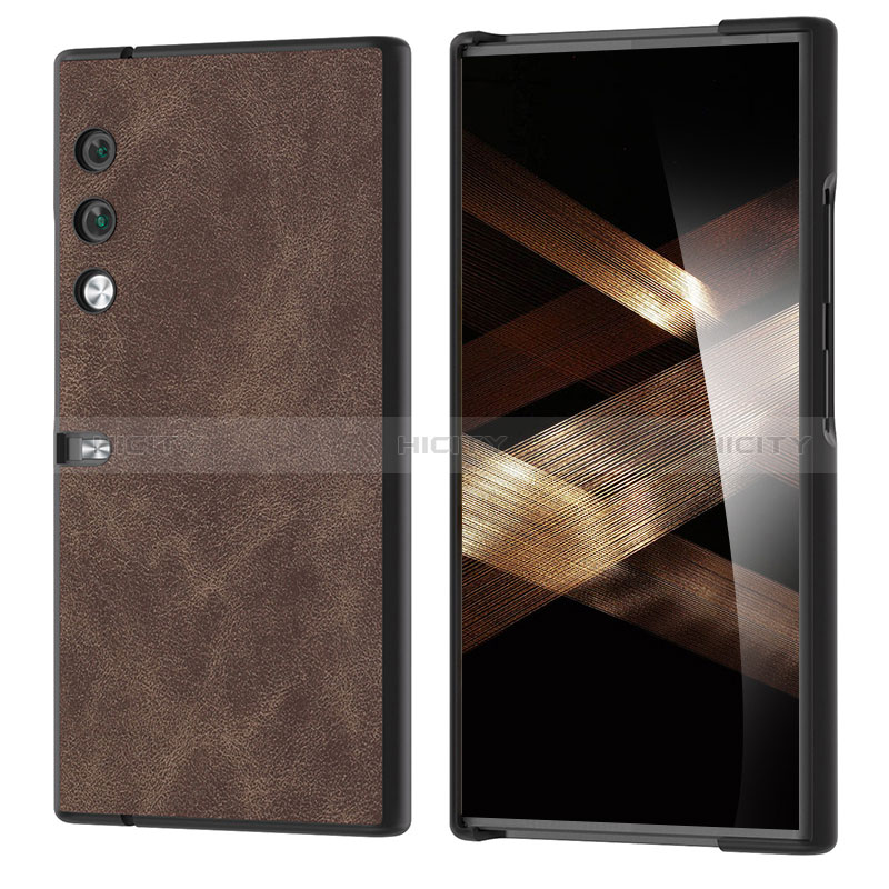 Coque Luxe Cuir et Plastique Housse Etui Mat B03H pour Huawei Honor V Purse 5G Marron Plus