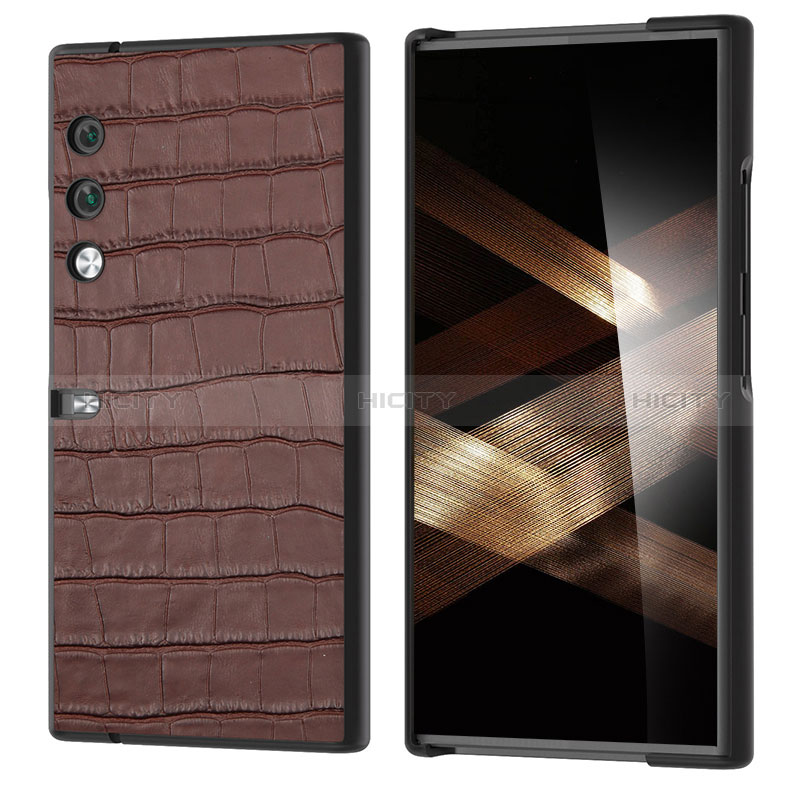 Coque Luxe Cuir et Plastique Housse Etui Mat B07H pour Huawei Honor Magic V2 Ultimate 5G Marron Plus