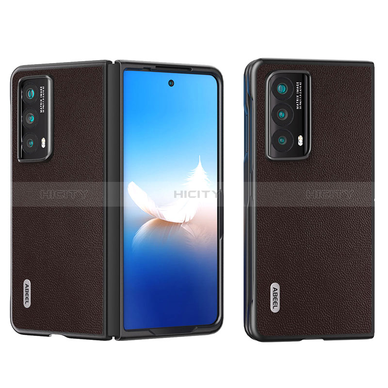 Coque Luxe Cuir et Plastique Housse Etui Mat B10H pour Huawei Honor Magic Vs2 5G Marron Plus