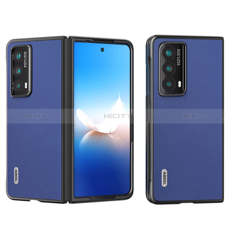 Coque Luxe Cuir et Plastique Housse Etui Mat B11H pour Huawei Honor Magic Vs2 5G Bleu Royal Plus