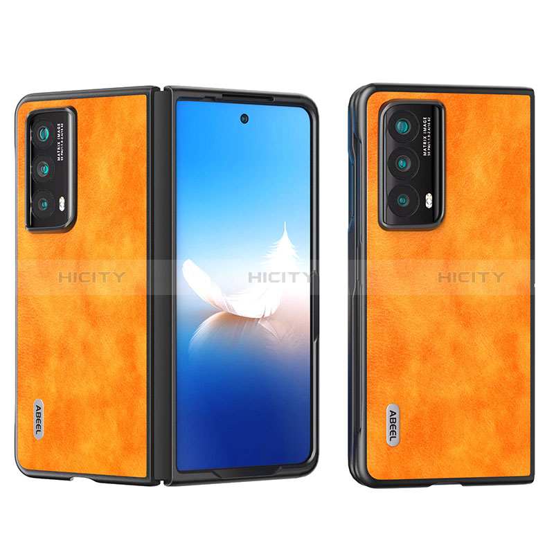 Coque Luxe Cuir et Plastique Housse Etui Mat B12H pour Huawei Honor Magic Vs2 5G Orange Plus