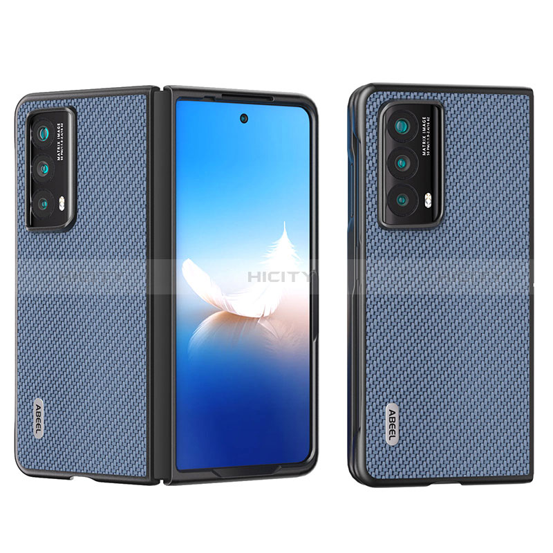 Coque Luxe Cuir et Plastique Housse Etui Mat B15H pour Huawei Honor Magic Vs2 5G Bleu Plus