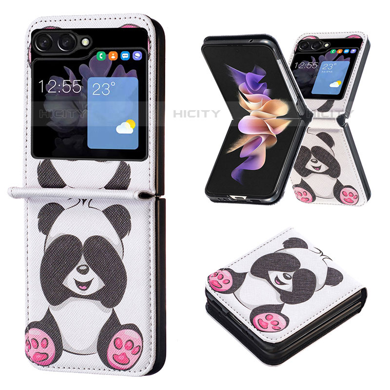 Coque Luxe Cuir et Plastique Housse Etui Mat BF1 pour Samsung Galaxy Z Flip5 5G Plus