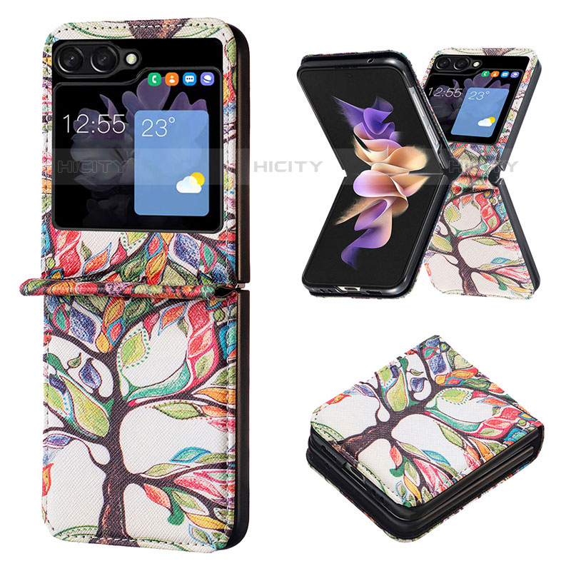 Coque Luxe Cuir et Plastique Housse Etui Mat BF1 pour Samsung Galaxy Z Flip5 5G Plus