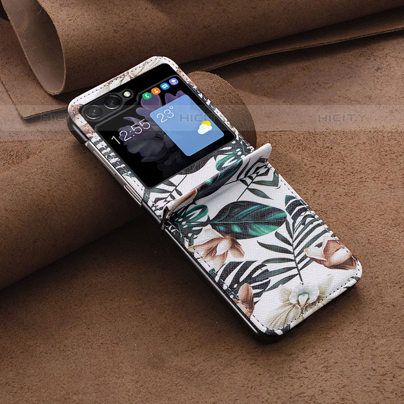 Coque Luxe Cuir et Plastique Housse Etui Mat BF2 pour Samsung Galaxy Z Flip5 5G Plus