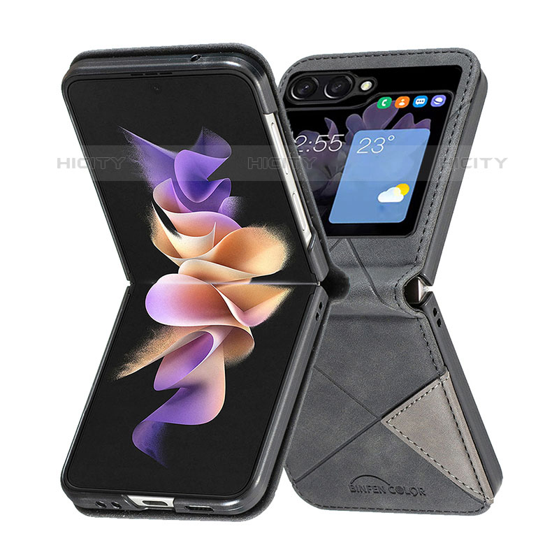 Coque Luxe Cuir et Plastique Housse Etui Mat BF3 pour Samsung Galaxy Z Flip5 5G Plus