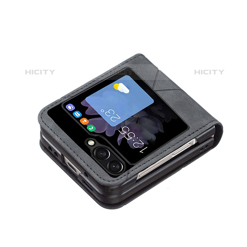 Coque Luxe Cuir et Plastique Housse Etui Mat BF3 pour Samsung Galaxy Z Flip5 5G Plus