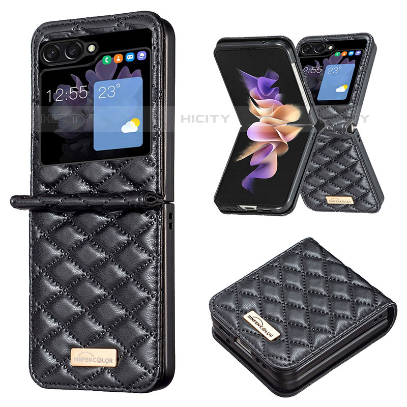 Coque Luxe Cuir et Plastique Housse Etui Mat BF5 pour Samsung Galaxy Z Flip5 5G Plus