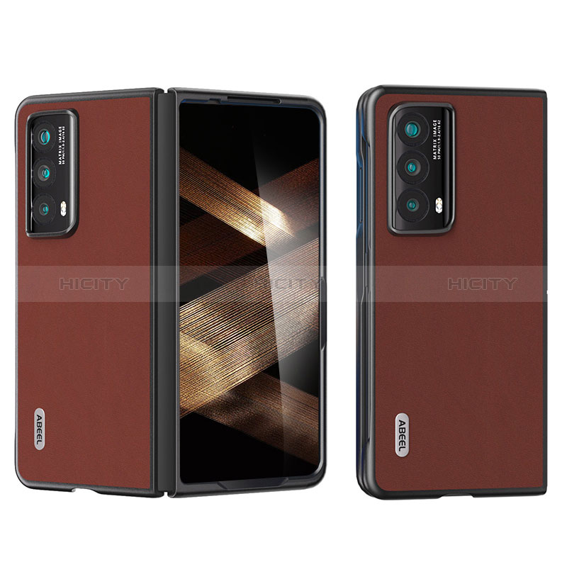 Coque Luxe Cuir et Plastique Housse Etui Mat BH1 pour Huawei Honor Magic Vs2 5G Marron Plus