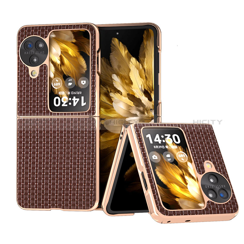 Coque Luxe Cuir et Plastique Housse Etui Mat BH10 pour Oppo Find N3 Flip 5G Plus