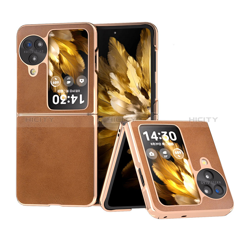 Coque Luxe Cuir et Plastique Housse Etui Mat BH18 pour Oppo Find N3 Flip 5G Plus