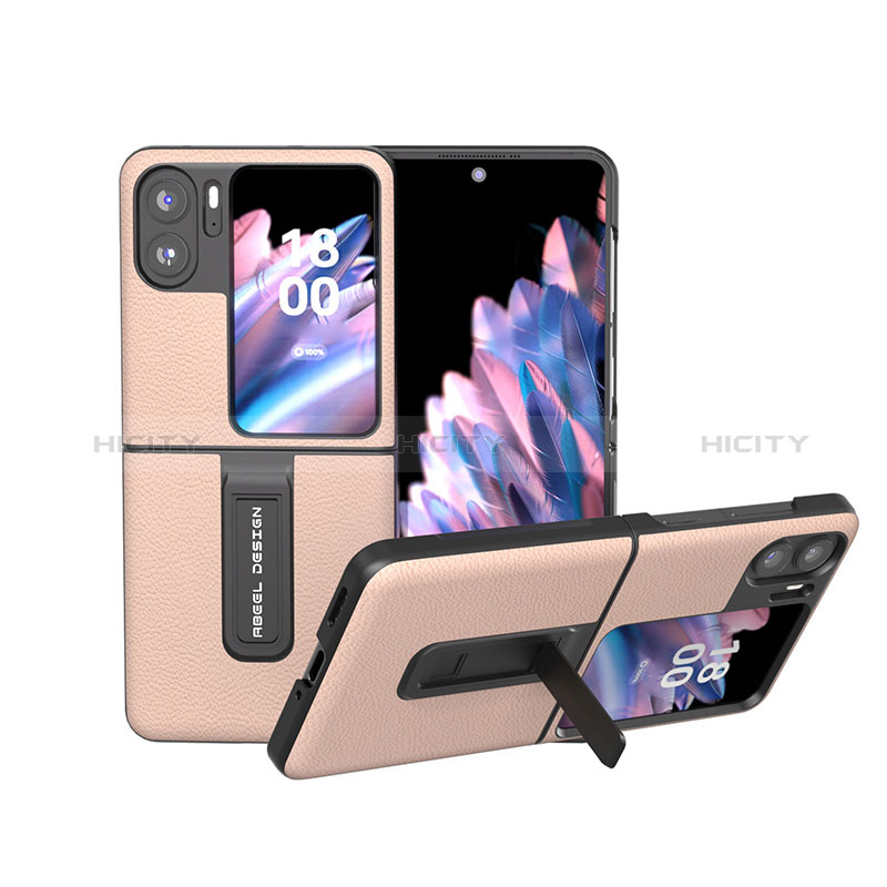 Coque Luxe Cuir et Plastique Housse Etui Mat BH19 pour Oppo Find N2 Flip 5G Or Plus