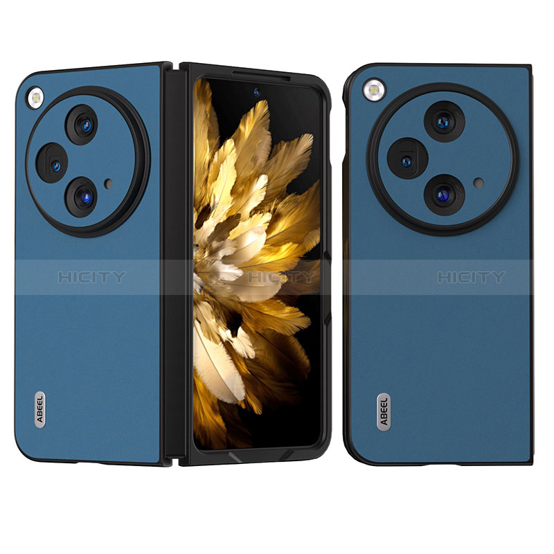 Coque Luxe Cuir et Plastique Housse Etui Mat BH2 pour OnePlus Open 5G Bleu Plus
