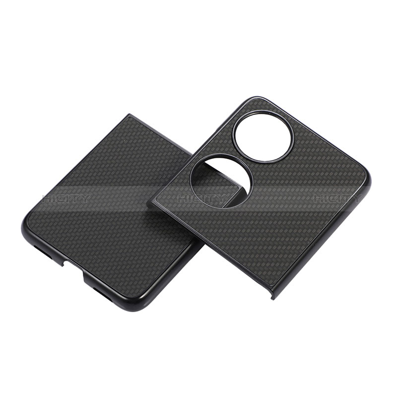 Coque Luxe Cuir et Plastique Housse Etui Mat BH3 pour Huawei P60 Pocket Noir Plus