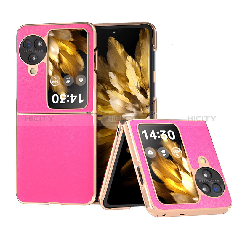 Coque Luxe Cuir et Plastique Housse Etui Mat BH30 pour Oppo Find N3 Flip 5G Plus