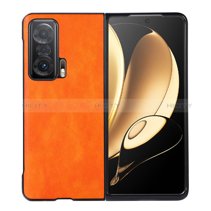 Coque Luxe Cuir et Plastique Housse Etui Mat BH5 pour Huawei Honor Magic V 5G Orange Plus