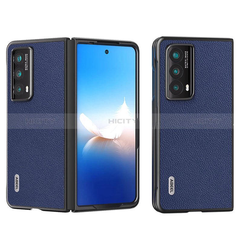 Coque Luxe Cuir et Plastique Housse Etui Mat BH5 pour Huawei Honor Magic Vs2 5G Bleu Plus