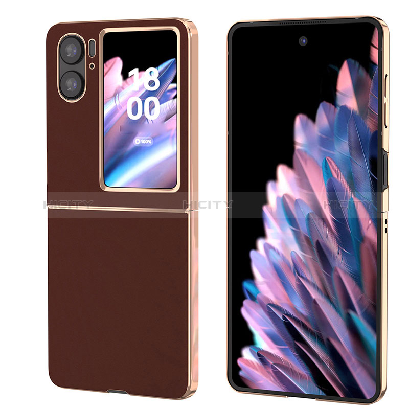 Coque Luxe Cuir et Plastique Housse Etui Mat BH5 pour Oppo Find N2 Flip 5G Plus