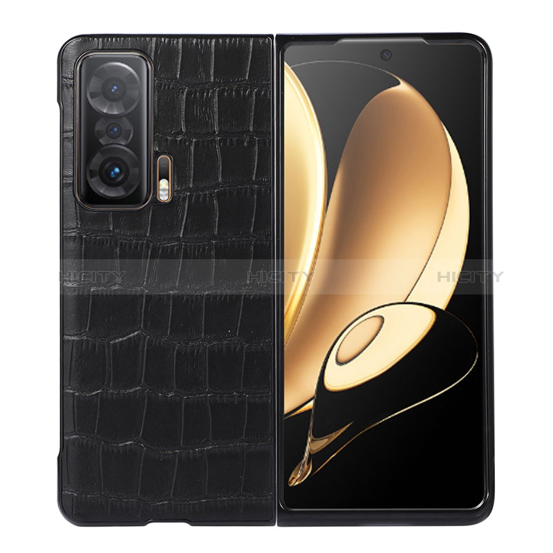 Coque Luxe Cuir et Plastique Housse Etui Mat BH6 pour Huawei Honor Magic V 5G Noir Plus