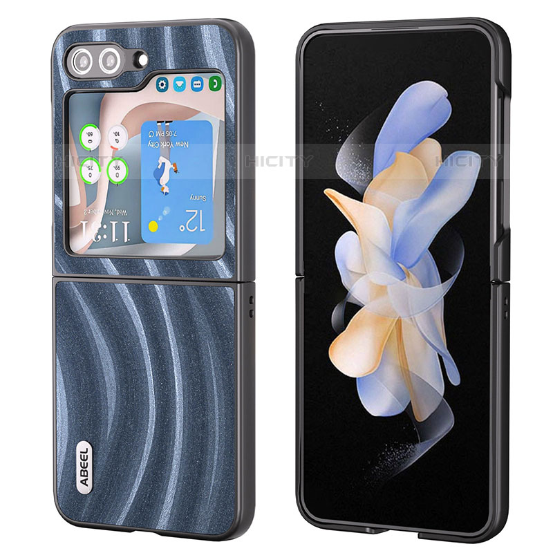 Coque Luxe Cuir et Plastique Housse Etui Mat BH6 pour Samsung Galaxy Z Flip5 5G Bleu Plus