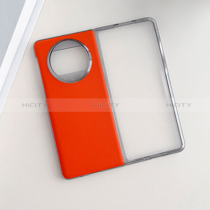 Coque Luxe Cuir et Plastique Housse Etui Mat BH7 pour Huawei Mate X3 Orange Plus