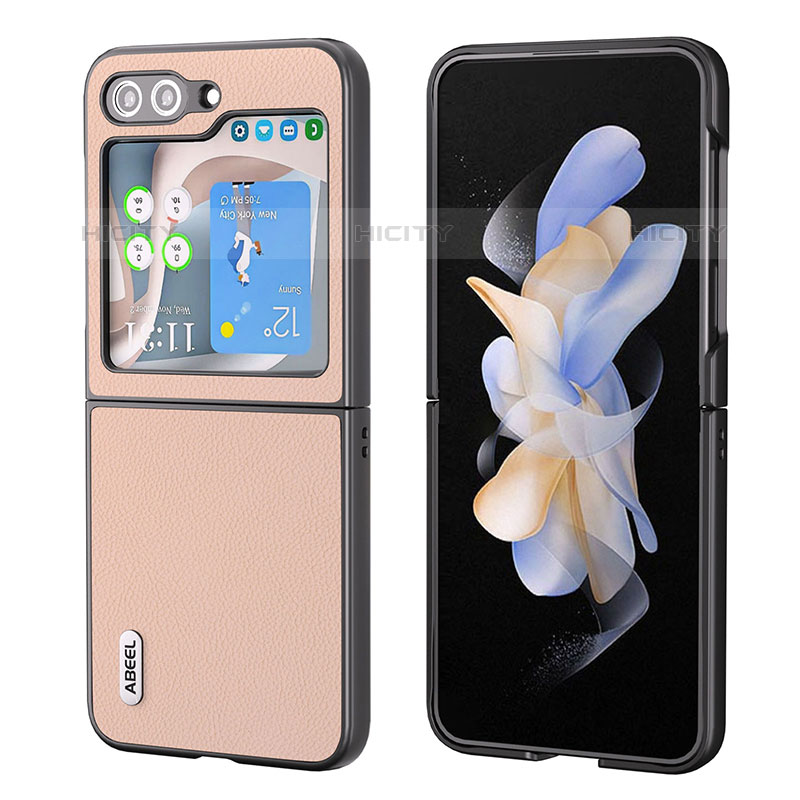 Coque Luxe Cuir et Plastique Housse Etui Mat BH7 pour Samsung Galaxy Z Flip5 5G Or Plus