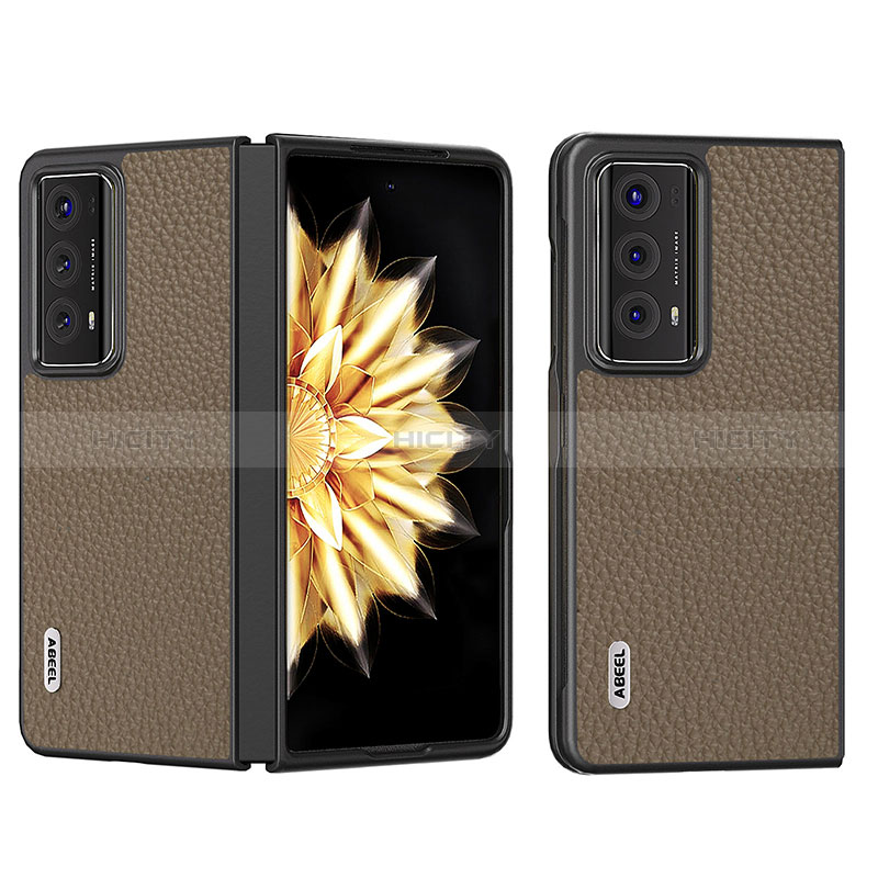 Coque Luxe Cuir et Plastique Housse Etui Mat BH9 pour Huawei Honor Magic V2 Ultimate 5G Marron Plus