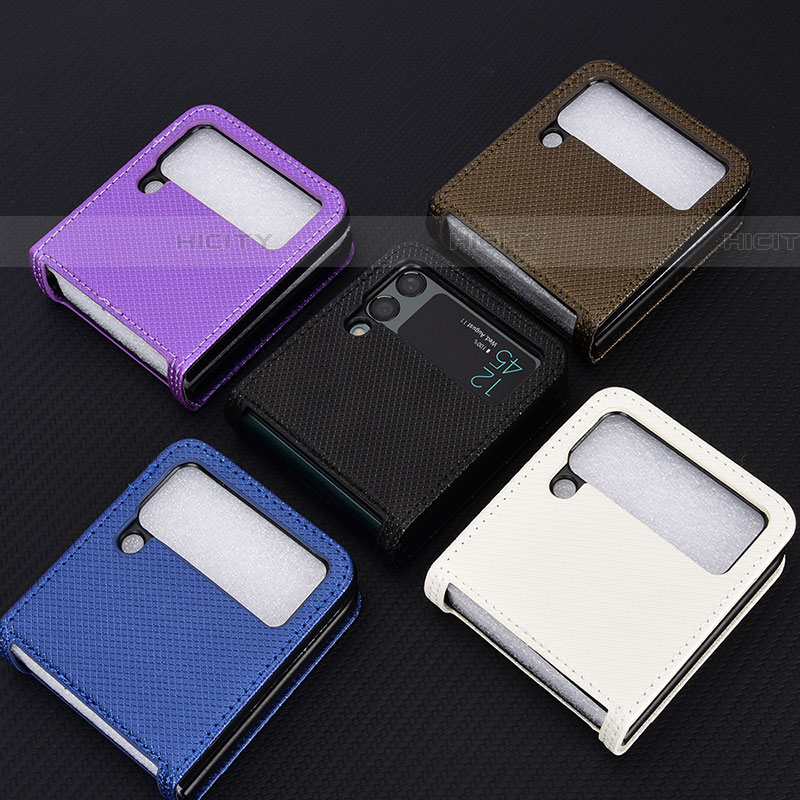 Coque Luxe Cuir et Plastique Housse Etui Mat BY1 pour Samsung Galaxy Z Flip4 5G Plus