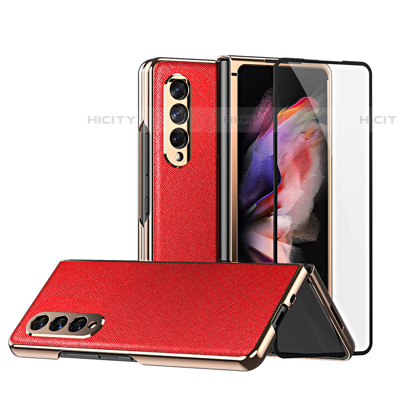 Coque Luxe Cuir et Plastique Housse Etui Mat C02 pour Samsung Galaxy Z Fold4 5G Plus