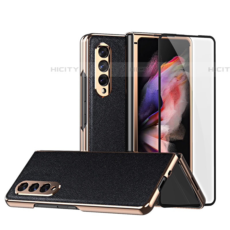 Coque Luxe Cuir et Plastique Housse Etui Mat C02 pour Samsung Galaxy Z Fold4 5G Plus