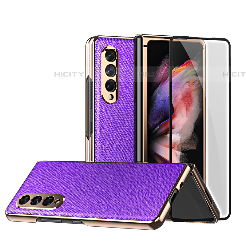 Coque Luxe Cuir et Plastique Housse Etui Mat C02 pour Samsung Galaxy Z Fold4 5G Plus