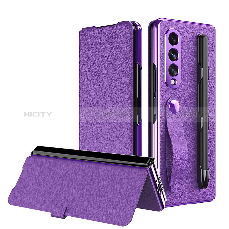 Coque Luxe Cuir et Plastique Housse Etui Mat C06 pour Samsung Galaxy Z Fold3 5G Plus