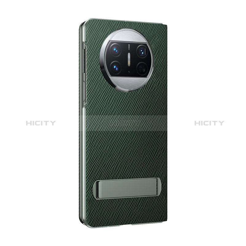 Coque Luxe Cuir et Plastique Housse Etui Mat GS1 pour Huawei Mate X3 Vert Plus