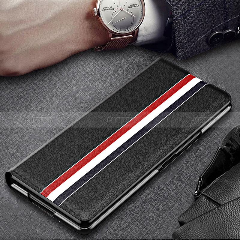 Coque Luxe Cuir et Plastique Housse Etui Mat H02 pour Samsung Galaxy Z Fold3 5G Plus