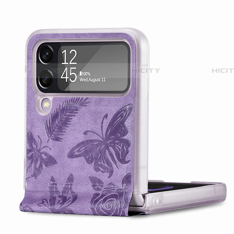 Coque Luxe Cuir et Plastique Housse Etui Mat H07 pour Samsung Galaxy Z Flip4 5G Plus