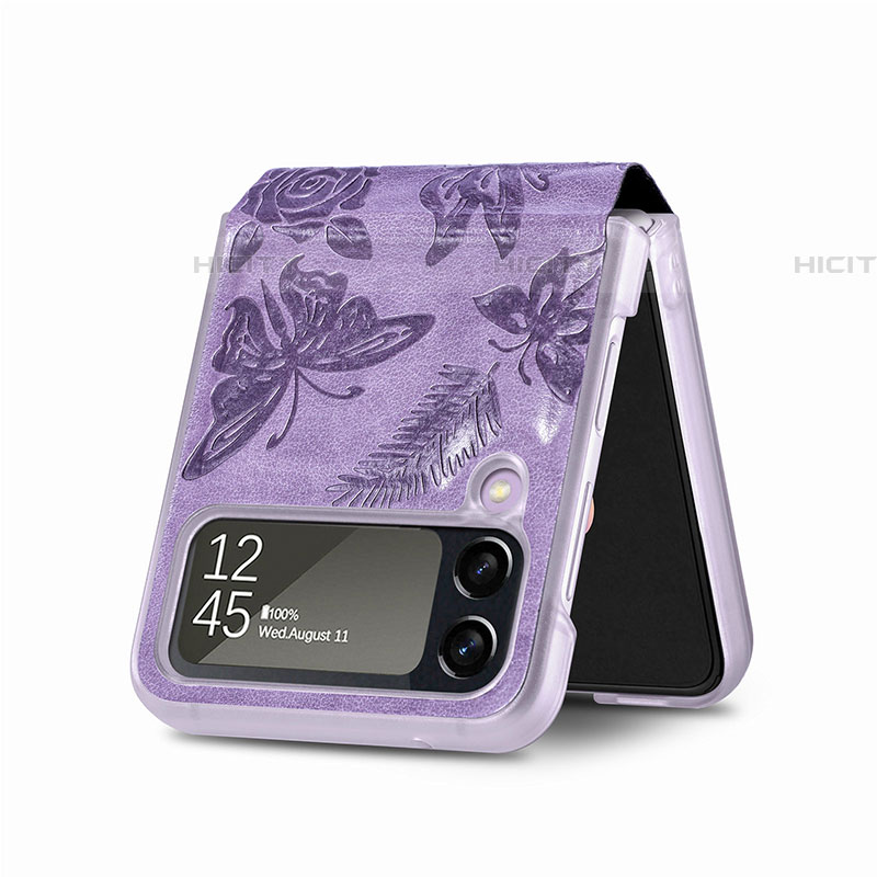 Coque Luxe Cuir et Plastique Housse Etui Mat H07 pour Samsung Galaxy Z Flip4 5G Plus