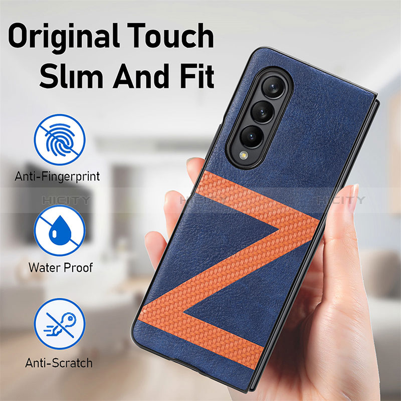 Coque Luxe Cuir et Plastique Housse Etui Mat H08 pour Samsung Galaxy Z Fold3 5G Plus