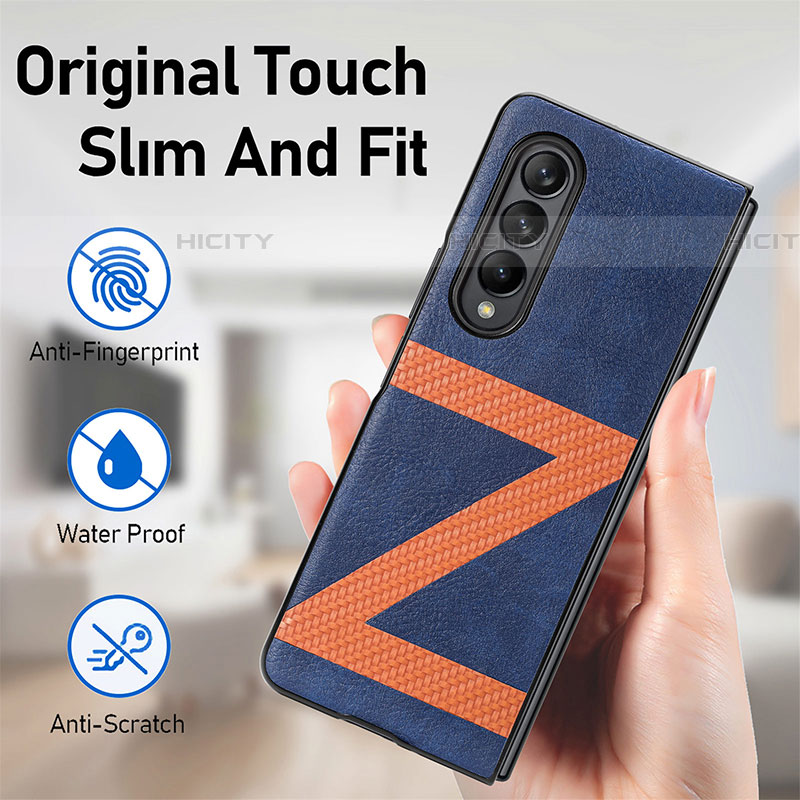 Coque Luxe Cuir et Plastique Housse Etui Mat H08 pour Samsung Galaxy Z Fold4 5G Plus