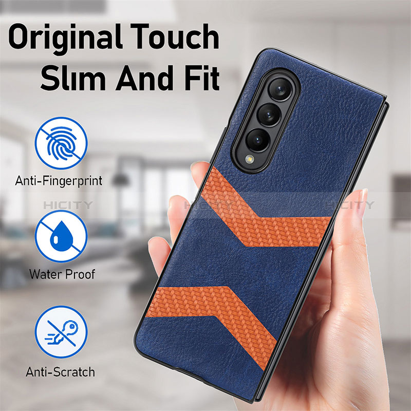 Coque Luxe Cuir et Plastique Housse Etui Mat H09 pour Samsung Galaxy Z Fold3 5G Plus